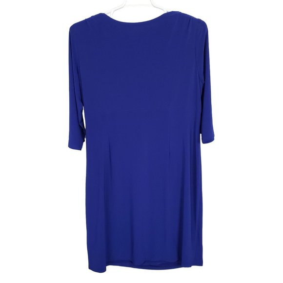 Jessica Howard Size 20W Dress V-neck Surplice Side Ruching Liquid Jersey Stretch - Picture 2 of 11